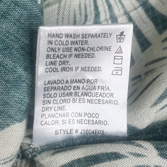 Patrons Of Peace Halter Top Tropical Leaf Peplum Hem Green Size Large New WOT - Picture 8 of 8